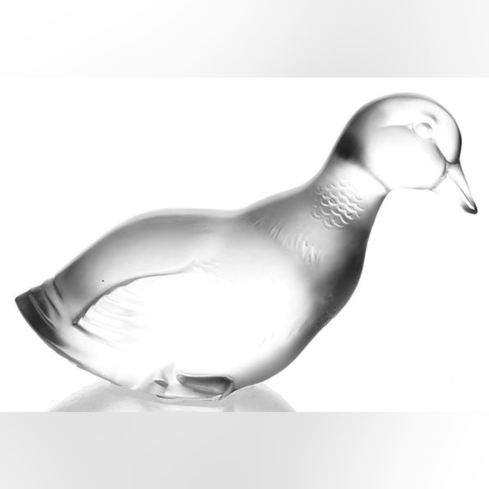 Baccarat Crystal Resting Duck Figurine Retired